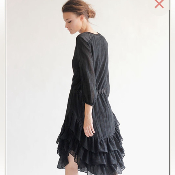 Heidi Merrick Venus Gauze Ruffle Dress black medium - Picture 4 of 11
